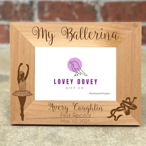 Personalized Ballerina Picture Frame, My First Recital Photo Frame, Recital Gift for Dancer, Dancing Themed Picture Frame, My Ballerina