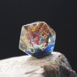 Floral Resin D20 Dice: Handmade Mushroom RPG Polyhedral Dice