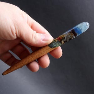 Hair stick Mushroom Real Moss Fern Hair Long Hair Holder slide Forest Witch Woodland Fairy Terrarium Mushroom Wooden Hair Wood Resin gift