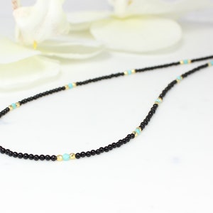 Black Short Necklace,Black Onyx Gemstone Chocker,Minimalist Beaded Necklace,Beaded Necklace,Necklace For Woman,Gift for her