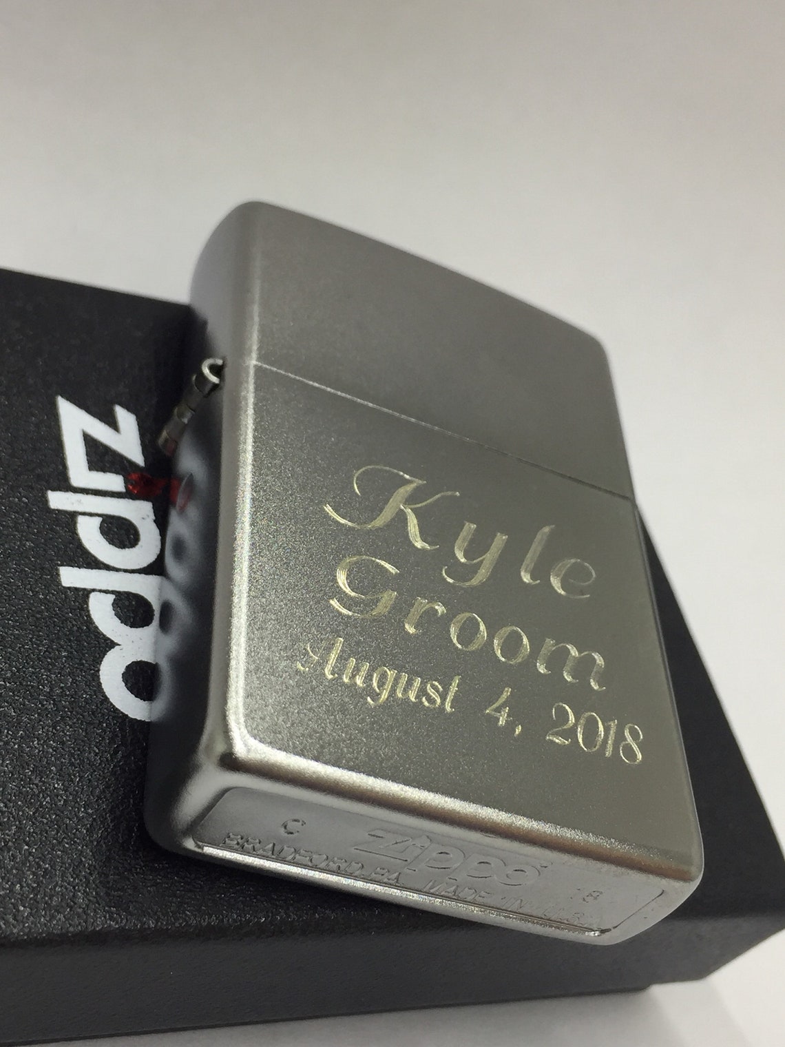 SATIN CHROME Personalized Zippo Lighter Lighter best Etsy