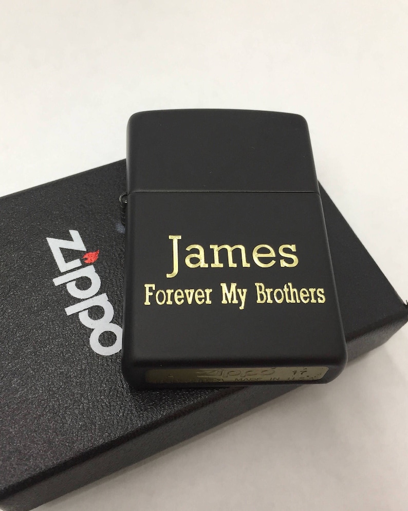 BLACK MATTE Personalized Zippo Lighter Engraved Lighter Best Etsy