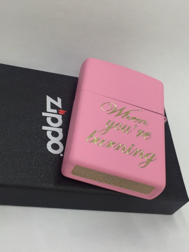 PINK MATTE Zippo Lighter Personalized Zippo Lighter Etsy