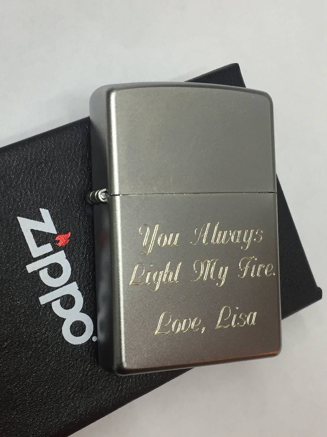 SATIN CHROME Personalized Zippo Lighter Lighter Best Etsy