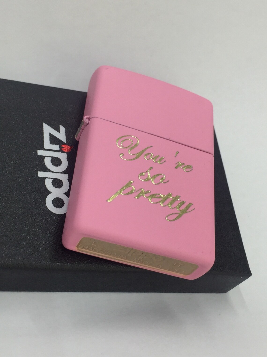 PINK MATTE Zippo Lighter Personalized Zippo Lighter Etsy