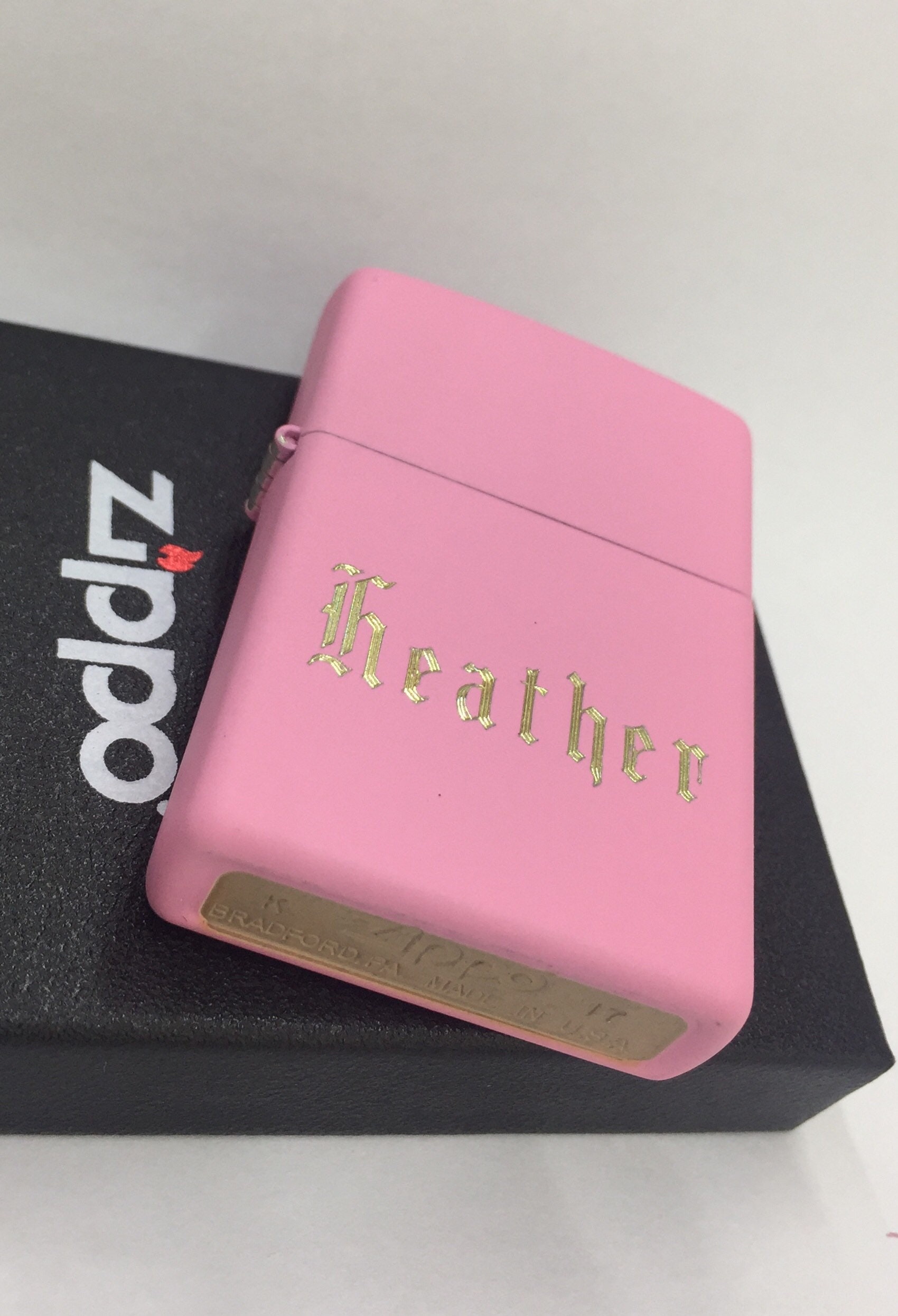 PINK MATTE Zippo Lighter Personalized Zippo Lighter Etsy