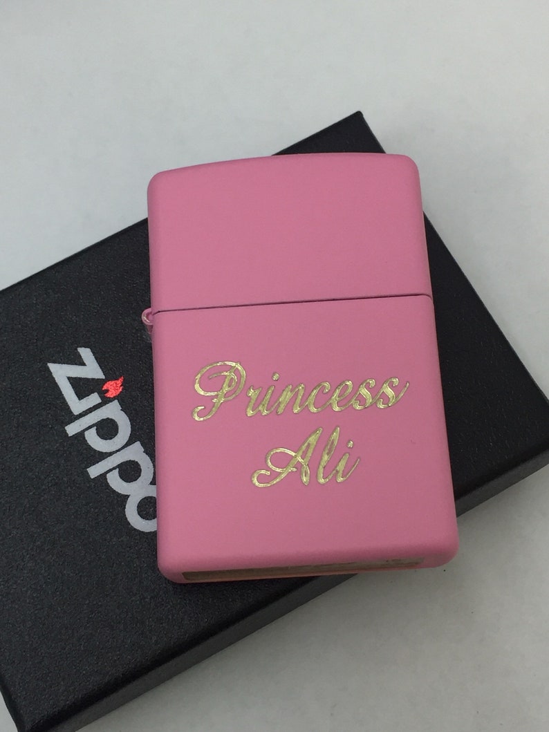 PINK MATTE Zippo Lighter Personalized Zippo Lighter Etsy