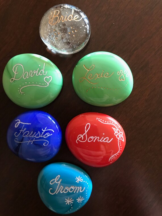 Items similar to Hand Engraved Glass Stones Personalized Stones