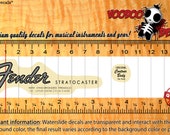 Fender Stratocaster 60s - Grey Logo - Vintage look Headstock Waterslide Decals