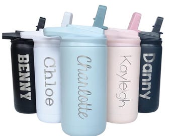 Back to School SALE | Free Shipping | Engraved Kids Water Bottle with Name | Personalized Cup | School Sports Daycare