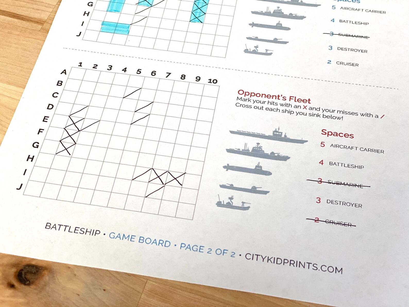 Battleship PRINTABLE Game - Etsy