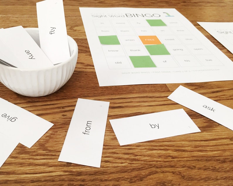 First Grade Sight Word Bingo and Flashcards Instant Download image 4