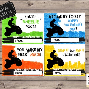 Four Wheeler Valentine's Day Cards; instant digital download