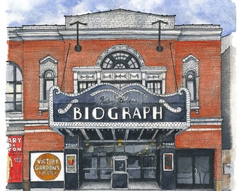 Biograph Theater Print: Chicago Landmark, Architectural Art