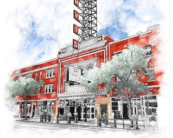 Davis Theater Print: Fine Art Paper, Historical Landmark