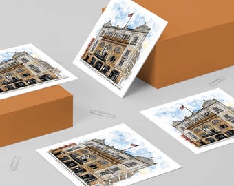 Metro Chicago Square Note Cards with Envelopes / 4, 8, or 12