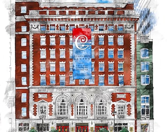 Symphony Center Print: Chicago Landmark, Fine Art Paper