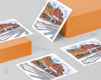 Riviera Theatre Square Note Cards with Envelopes / 4, 8, or 12