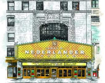 Nederlander Theatre Print: Chicago Broadway Fine Art Paper