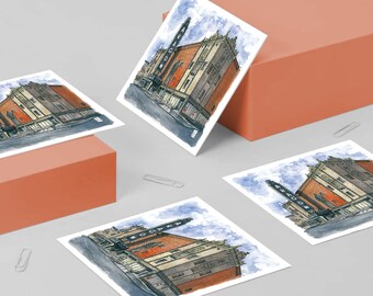Aragon Ballroom Square Note Cards with Envelopes / 4, 8, or 12