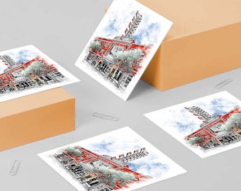 Davis Theater Square Note Cards with Envelopes / 4, 8, or 12