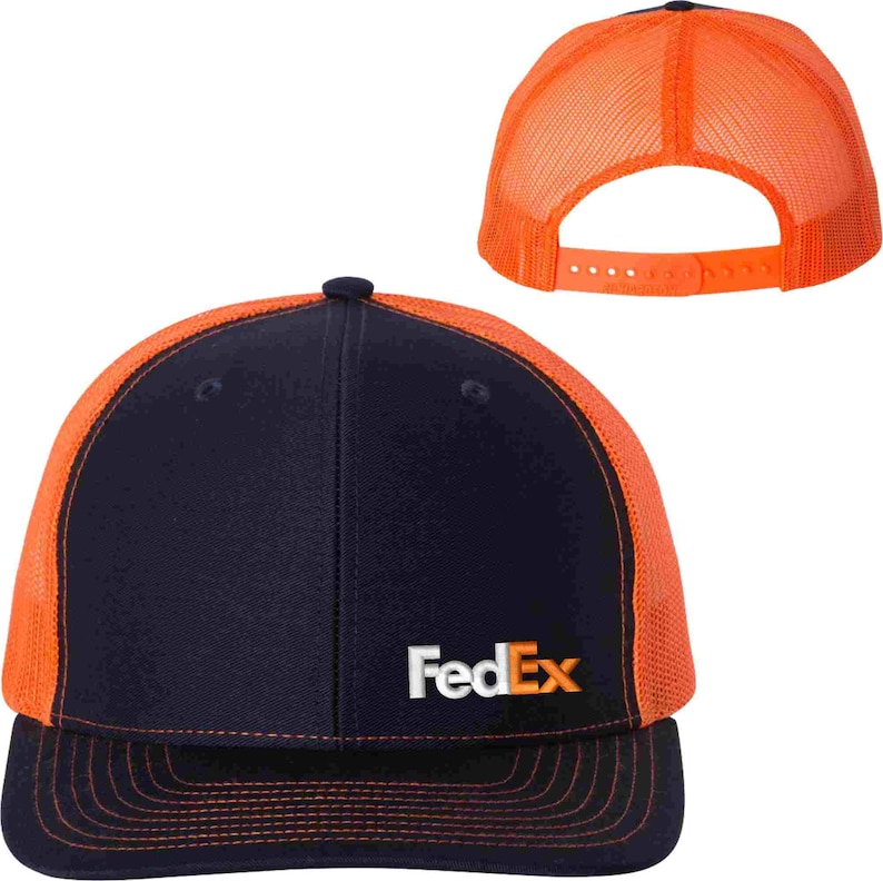 FedEx cap hat Flexfit visor beanie trucker cap snapback Starting 19.99 112NvyOrangeTckrSnap