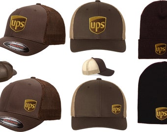 UPS Hats Beanies, Flat Bill, Curve Bill, Trucker FlexFit, Trucker Snapback