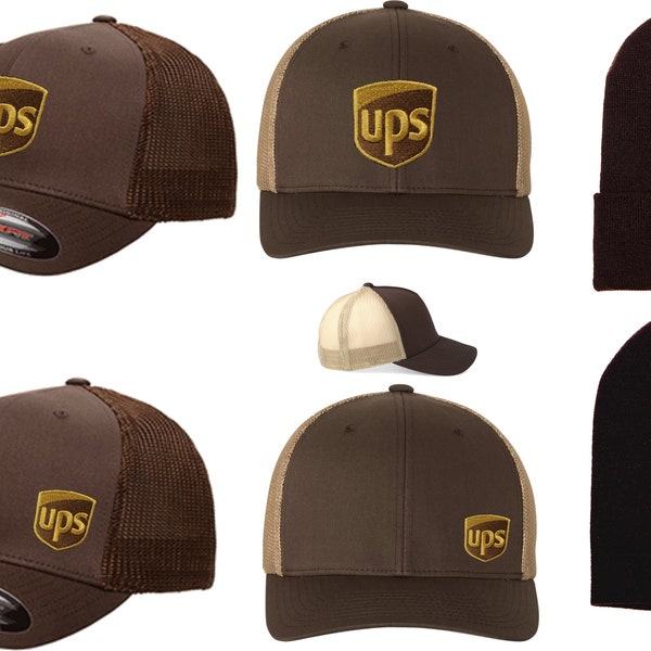 UPS Hats Beanies, Flat Bill, Curve Bill, Trucker FlexFit, Trucker Snapback