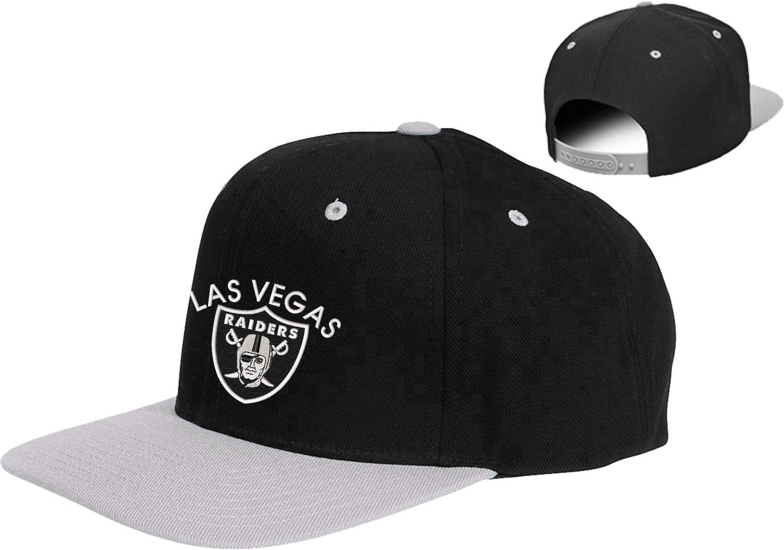 Las Vegas Raiders Cap Hat Flexfit Silver and Black Flat Bill Etsy