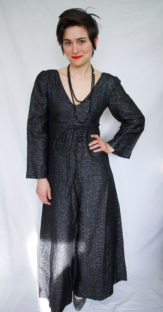 60's/70's black/sparkly jumpsuit