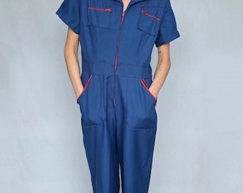 Montgomery Ward Coveralls, 70s Blue Zip Front (unisex Vintage) - Etsy
