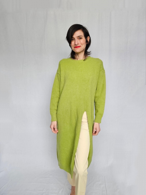 Vintage Lime Green Cashmere Blend Sweater Dress - Etsy Ireland