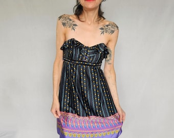 Early 2000s Betsey Johnson Silk Strapless Mini Dress – Size 4