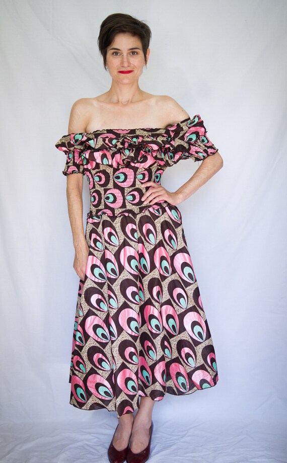 Funky 70's off the shoulder dress