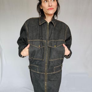 Vintage 80s Alaïa Iconic Denim Zip-Up Dress – Size 4