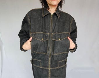 Vintage 80s Alaïa Iconic Denim Zip-Up Dress – Size 4