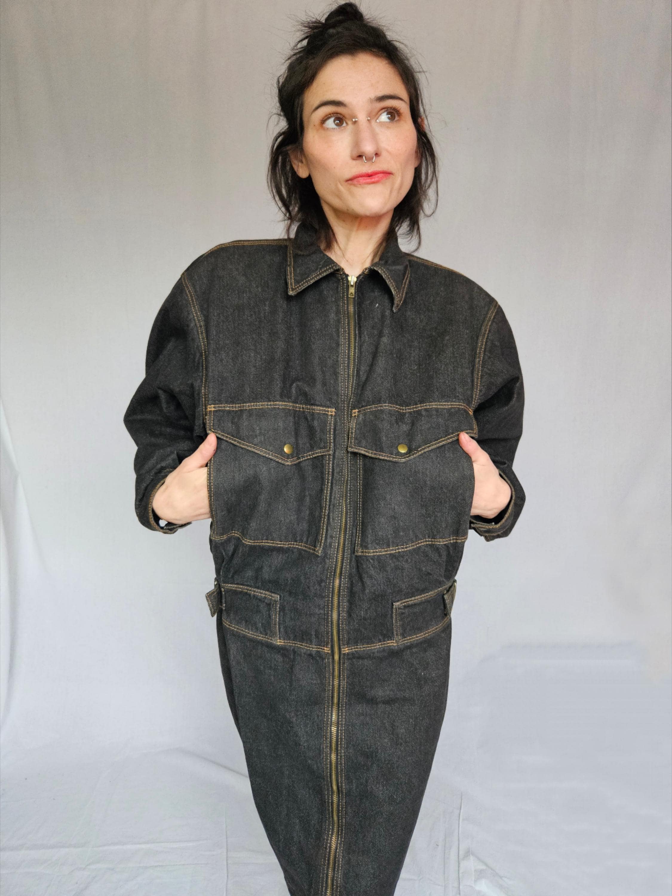 Azzedine Alaia 1986 デニム　ワンピース　コート Azzedine Alaia 1986 デニム ワンピース コート - メルカリ