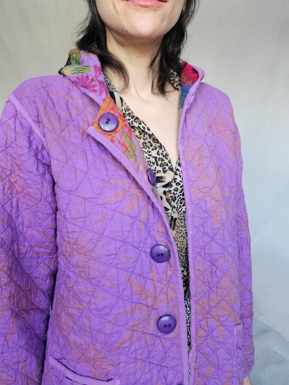 Vintage Reversible Cotton Patchwork Jacket – M - image 7