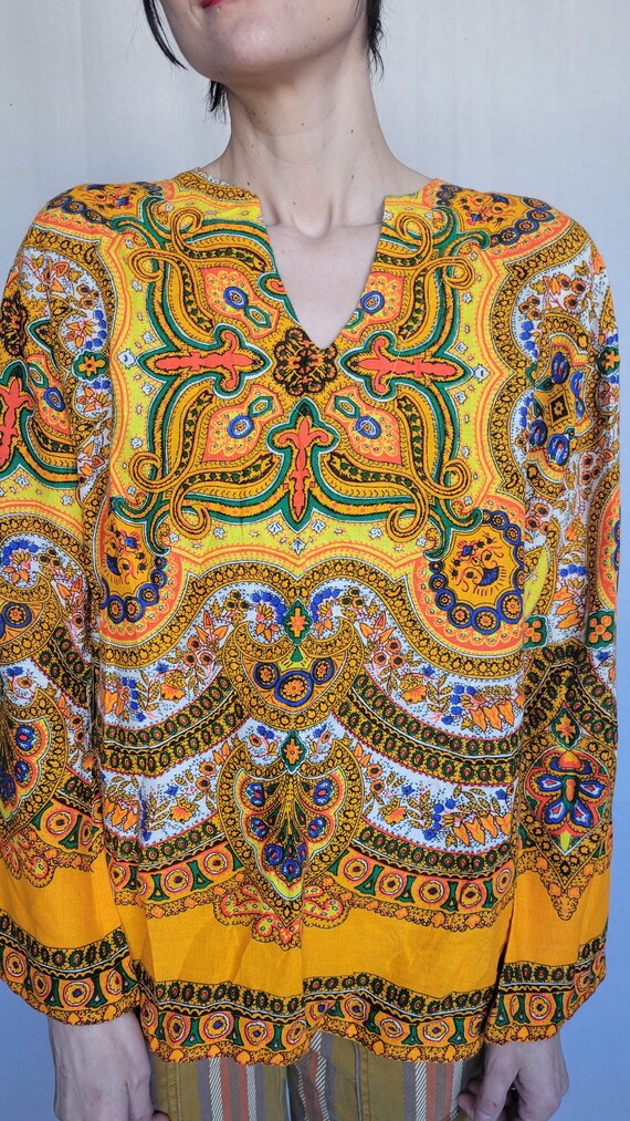 1970s 'Spire of California' paisley tunic - image 4