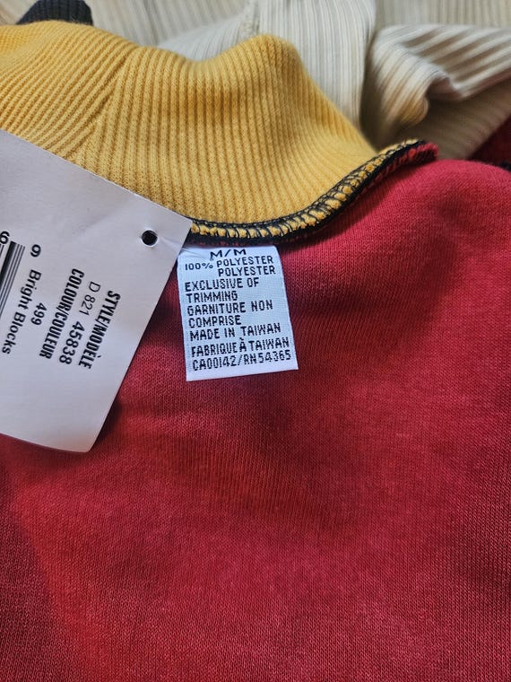 Deadstock 90s Primary Color Block Fleece – Bold M… - image 5