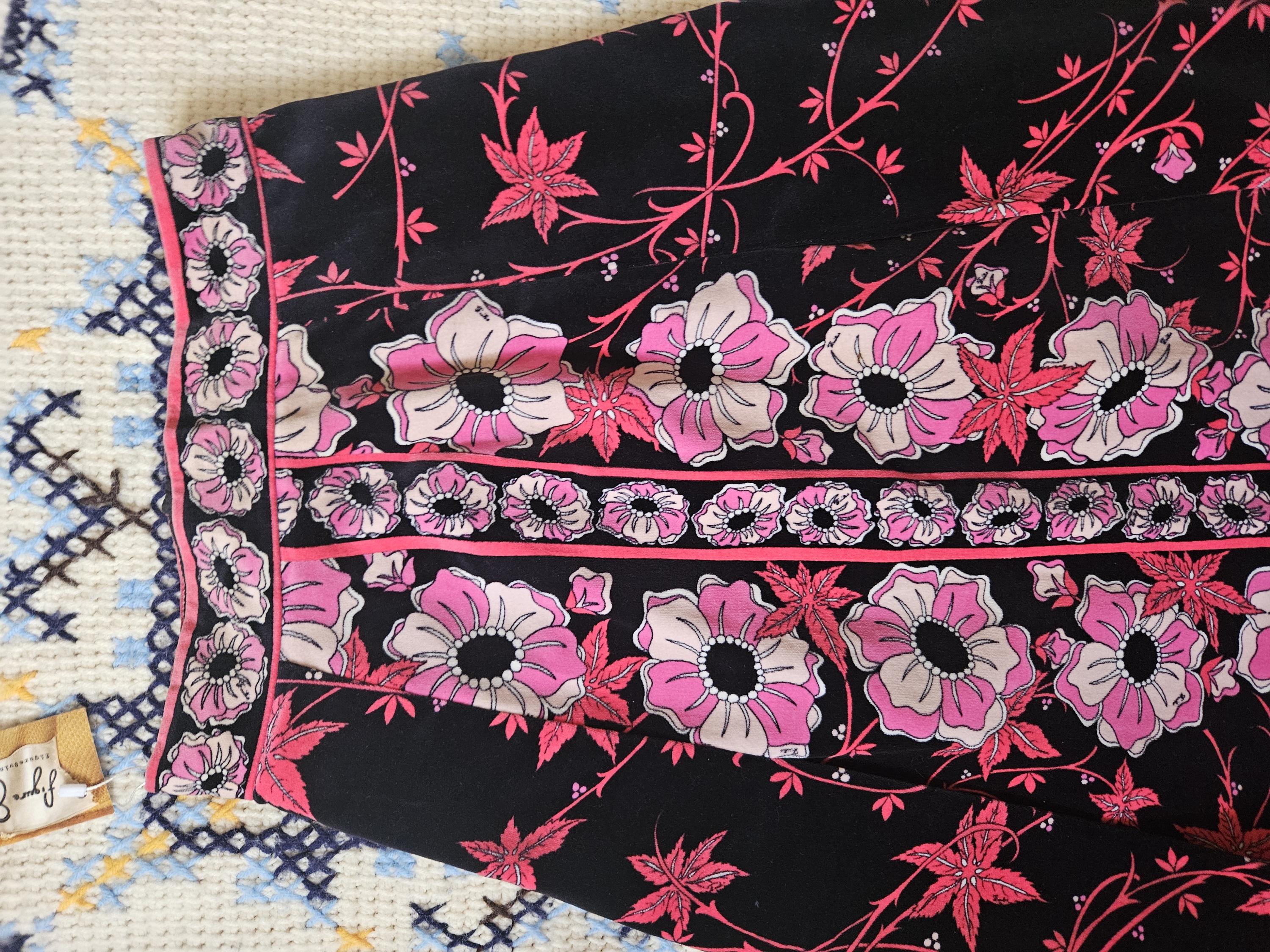Emilio Pucci Velvet Skirt in Psychedelic Floral Print - Etsy