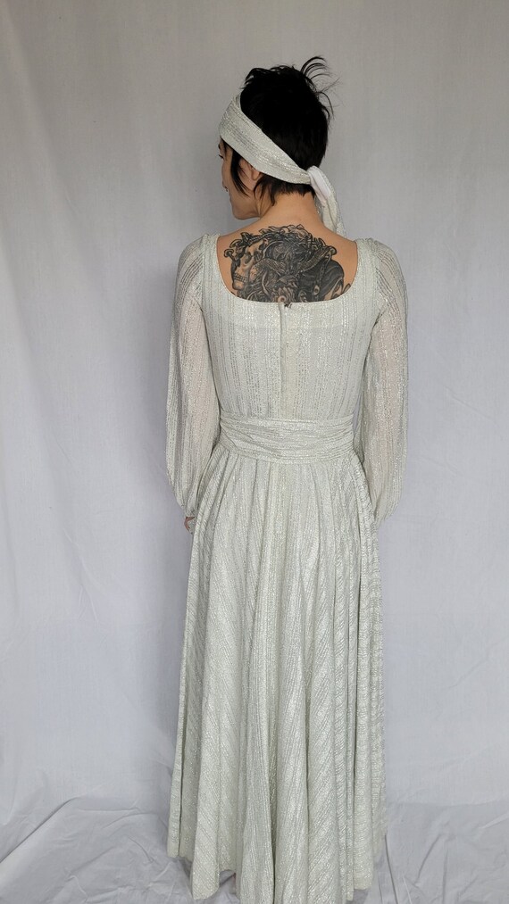 Vintage 1970s Lurex Handkerchief Dress