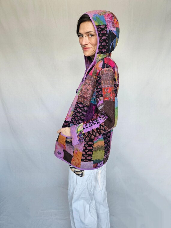 Vintage Reversible Cotton Patchwork Jacket – M - image 3