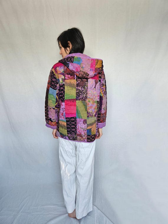 Vintage Reversible Cotton Patchwork Jacket – M - image 4