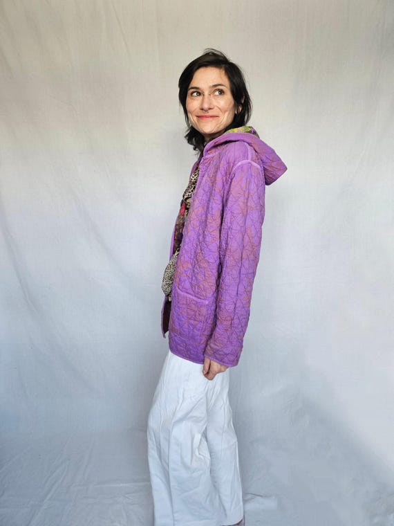 Vintage Reversible Cotton Patchwork Jacket – M - image 2