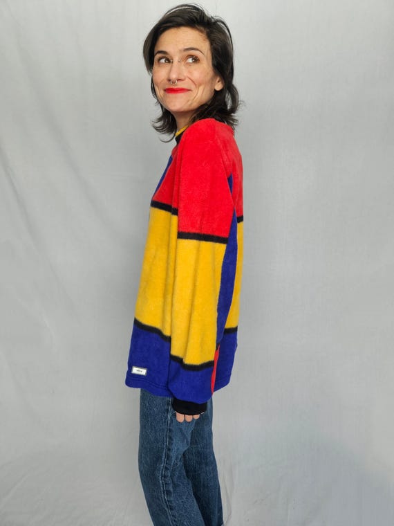 Deadstock 90s Primary Color Block Fleece – Bold M… - image 1