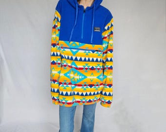 Vintage 90s Aztec Fleece Pullover - Size M/L