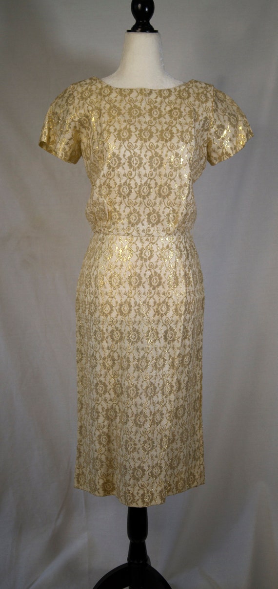 Gold 1950's evening dress