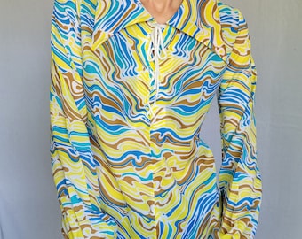 1970s Lady Anne marbled poly tunic