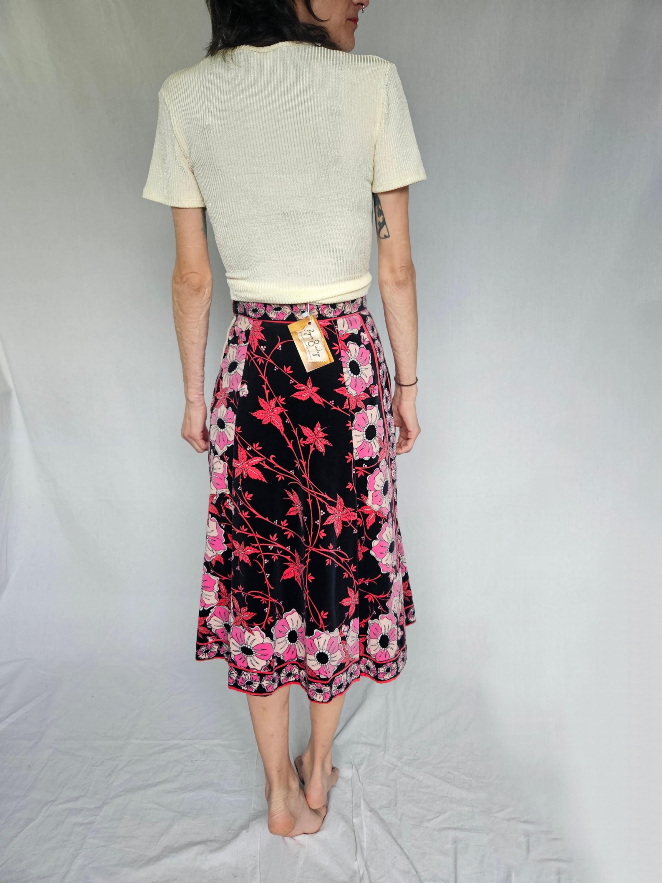 Emilio Pucci Velvet Skirt in Psychedelic Floral Print - Etsy